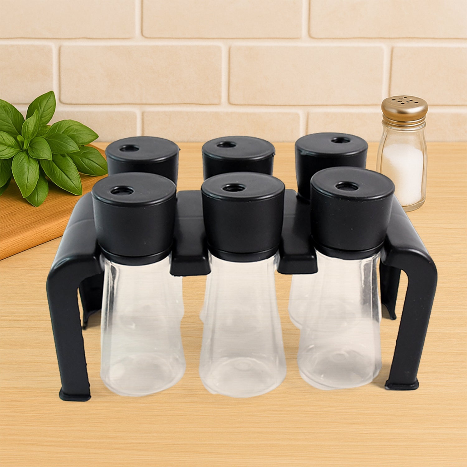 6-Piece Plastic Spice Jar Set with Stand 6-Piece Plastic Spice Jar Set with Stand